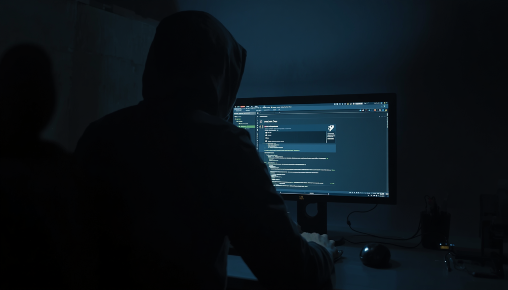 Persona anonima che pubblica commenti negativi su un forum online